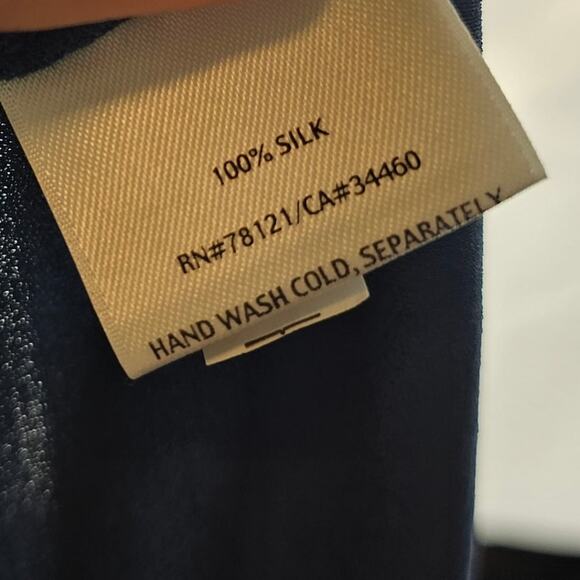 Eileen Fisher Silk Scoop Neck Blue Slip Tunic Tank Dress 30" Length Size Small - Picture 9 of 11